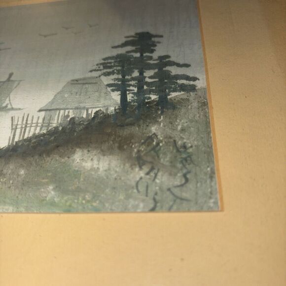 Framed SIGNED FRANCIS WEST Painting ORIENTAL ASIAN Influence BOATS SEASCAPE - Picture 3 of 9